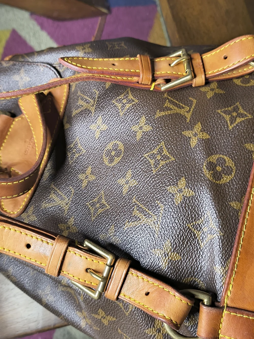 Louis Vuitton Monogram Montsouris MM Backpack Brown Canvas Leather Made in Franc